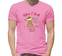 When I Think About You Touch My Elfo - T-Shirt - Maleducato Natale Divertente