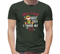 When I Think About You Touch My Elfo - T-Shirt - Maleducato Natale Divertente