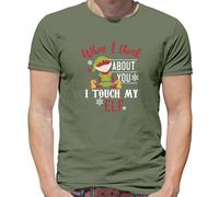 When I Think About You Touch My Elfo - T-Shirt - Maleducato Natale Divertente