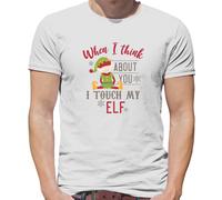 When I Think About You Touch My Elfo - T-Shirt - Maleducato Natale Divertente