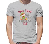 When I Think About You Touch My Elfo - T-Shirt - Maleducato Natale Divertente