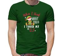 When I Think About You Touch My Elfo - T-Shirt - Maleducato Natale Divertente