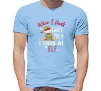 When I Think About You Touch My Elfo - T-Shirt - Maleducato Natale Divertente