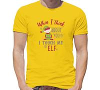 When I Think About You Touch My Elfo - T-Shirt - Maleducato Natale Divertente