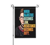 When In Becomes Law Resistance Becomes Duty Ruth Bader Ginsburg Bandiera Da Cortile Decorative Bandiera Esterna Moda Bandiere Da Giardino Per Spiaggia Celebrazione Feste 30X45cm