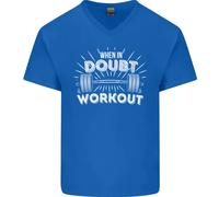When IN Doubt Allenamento Palestra Allenamento Uomo Scollo A V Cotone T-Shirt