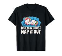 When In Doubt Nap It Out Lazy Unicorn Sleep Design Maglietta
