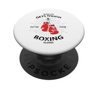 When Life Gets Tough Put On Your Boxing Gloves PopSockets PopGrip Adesivo