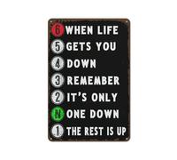 When Life Gets You Do-Wn Remember Its Only One Do-Wn The Rest Is Up Cartello In Metallo Divertenti Targa In Metallo Durevole Targhe In Latta Per Negozio Officina Cucina 20X30Cm