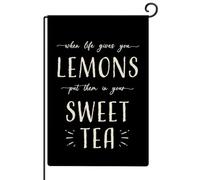 When Life Gives You Lemons Put Them in Your Sweet Tea Bandiera da giardino 28x40 Resistente alle intemperie Fattoria Inspirational Heart Warming Citazione Bandiere Bibbia Versi religiosi Decorazioni