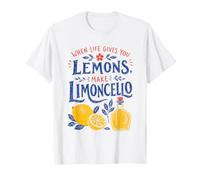 When Life Gives You limons Make Limoncello Italian Retro Art Maglietta