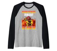 When Others Run out We Run in Firefighters Fireman Maglia con Maniche Raglan