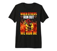 When Others Run out We Run in Firefighters Fireman Maglietta Premium