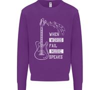 When Parole Fallire Musica Parla Chitarra Uomo Felpa Maglione