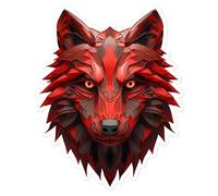 When-too-perfect-lieber-Gott-böse Wolf - Adesivo per auto, per moto, notebook, skateboard, scooter, casco, frigorifero, bagagli o auto, colore nero e rosso (14 x 14 cm), 65e364f5a82608