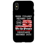 When Tyranny Becomes Law Resist Flag No Kings in America USA Custodia per iPhone X/XS