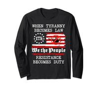 When Tyranny Becomes Law Resist Flag No Kings in America USA Maglia a Manica