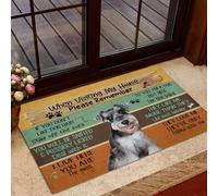 When Visiting My House Please Remember Miniature Schnauzer Zerbino Ingresso Antiscivolo Tappeto Entrata Lavabile In Lavatrice Tappeti Da Bagno Per Vasca Corridoio Cucina 40X60 Cm