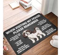 When Visiting My House Please Remember Shih Tzu Dogs House Rules Zerbino Ingresso Morbido Tappeto Entrata Antiscivolo Tappeti Da Bagno Per Corridoio Esterno Vasca 40X60 Cm