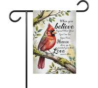 When You Believe Beyond What Your Eyes Can See Signs From Heaven Garden Flag, Cardinals Memorial Yard Flag, Memorial Banner