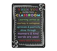 When You Enter This Classroom Signs Back to School Signs First Day of School Classroom Decor Fun Doodle Matita Colorata Tavola d'arte in metallo Targa rustica di benvenuto Scuola per bambini
