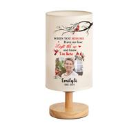 When You Miss Me Have No Fear Light This Up And Know I'm Here Decorazione della stanza personalizzata Lampada da tavolo Memoriale Perdita personalizzata di persona amata Regali di simpatia Foto