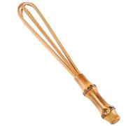 Whenks in legno fatti a mano per cucinare - 5, 75 pollici di frusta naturale di bambù, mini piatti di legno per sbattere, battere, miscelare, schiuma e agitazione