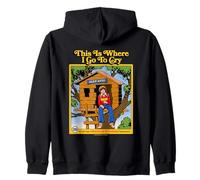 Where I Go To Cry Sarcastic Retro Vintage Funny Adult Humor Felpa con Cappuccio