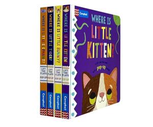 Where is Little... Series 4 Books Collection Set By Campbell Books (Where is Little Elephant?, Where is Little Tiger?, Where is Little Bunny? & Where is Little Kitten?)