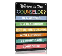 Where Is The Counselor Vintage Metal Sign For School Office Door 12x8 Inch