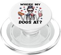 Where My Dogs At Hotdog Patriotic Hot Dogs American USA Flag PopSockets PopGrip per MagSafe