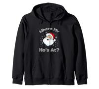 Where My Hos At T-Shirt Babbo Natale Pigiama Maglione Felpa con Cappuccio