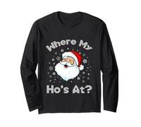 Where My Hos At T-Shirt Babbo Natale Pigiama Maglione Maglia a Manica