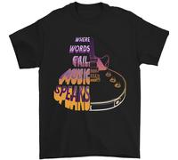 Where Parole Fallire Musica Parla Chitarra Rock Uomo T-Shirt 100% Cotone