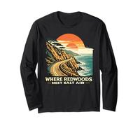 Where Redwoods Meet Salt Air California retrò Maglia a Manica