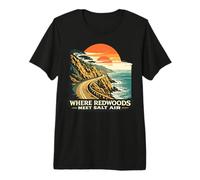 Where Redwoods Meet Salt Air California retrò Maglietta Premium