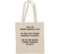 Where should I go slogan Borsa Tote in Cotone Naturale Bianco