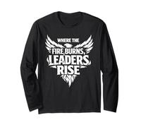 Where The Fire Burns Leaders Rise Scouting Campfire Camping Maglia a Manica
