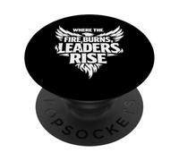 Where the Fire Burns Leaders Rise Scouting Campfire Camping PopSockets PopGrip Adesivo