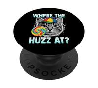 Where the Huzz At Funny Lollipop Cat Meme PopSockets PopGrip Adesivo