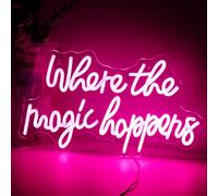 Where the Magic Happens Insegna Al Neon LED Rosa Parola Light Up Segni Per Parete USB Alimentato Lettera Al Neon Light Segni Luce Interna Per Camera Da Letto Matrimonio Compleanno Decorazione Del