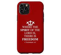 Where the Spirit of the Lord is There's Freedom US Christian Custodia per iPhone 11 Pro