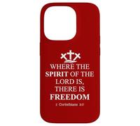 Where the Spirit of the Lord is There's Freedom US Christian Custodia per iPhone 14 Pro