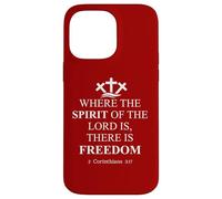 Where the Spirit of the Lord is There's Freedom US Christian Custodia per iPhone 14 Pro Max