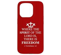 Where the Spirit of the Lord is There's Freedom US Christian Custodia per iPhone 15 Pro