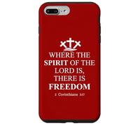 Where the Spirit of the Lord is There's Freedom US Christian Custodia per iPhone 7 Plus/8 Plus