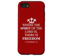 Where the Spirit of the Lord is There's Freedom US Christian Custodia per iPhone SE (2020) / 7/8