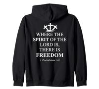 Where The Spirit of The Lord is There's Freedom US Christian Felpa con Cappuccio