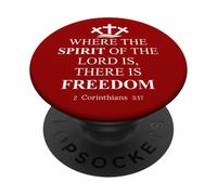 Where the Spirit of the Lord is There's Freedom US Christian PopSockets PopGrip Adesivo