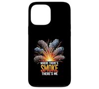 Where There's Smoke There's Me Funny Explosion Design Custodia per iPhone 13 Pro Max